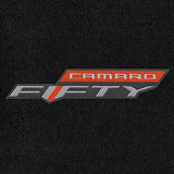 2017 Chevy Camaro "50th Anniversary Logo" Velourtex Front and Back Seat Floor Mats (Ebony) by Lloyd Mats