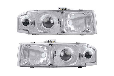 1995-2005 Chevy Astro GMC Safari Chrome Projector Headlights (Pair) by IPCW