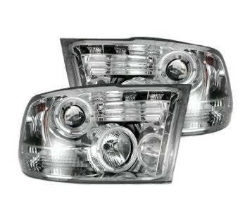 RECON Projector Headlights 2009-2013 Dodge Ram 1500 2010-2013 Ram 2500/3500 Clear/Chrome