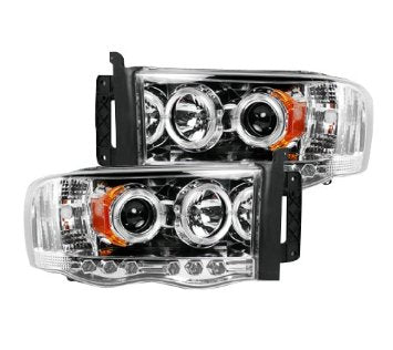 RECON Projector Headlights 2002-2005 Dodge Ram 1500/2500/2500 Clear/Chrome