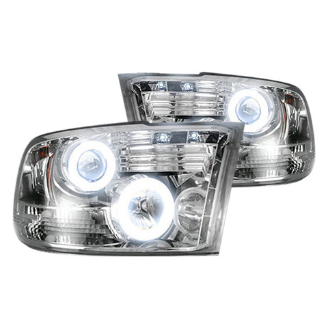 RECON CCFL Halo Projector Headlights 2009-2013 Dodge Ram 1500 2010-2013 Ram 2500/3500 Clear/Chrome