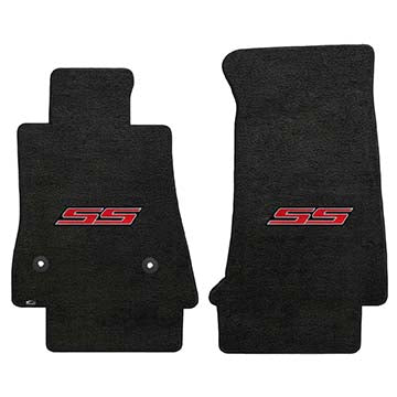 2016-2017 Chevy Camaro "Red SS Logo" Ultimat FRONT Seat Floor Mats (Ebony) by Lloyd Mats