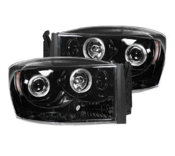 RECON Projector Headlights 2006-2008 Dodge Ram 1500 2006-2009 Ram 2500/3500 Smoked/Black