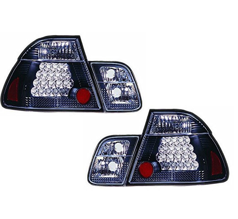 1999-2000 BMW E46 / 3 Series Sedan IPCW Black LED Tail Lights