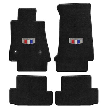 2016-2017 Chevy Camaro "Camaro Shield Logo" Velourtex Front and Back Seat Floor Mats (Ebony) by Lloyd Mats