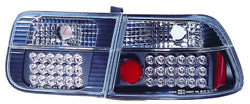 1996-2000 Honda Civic Coupe IPCW Black LED Tail Lights