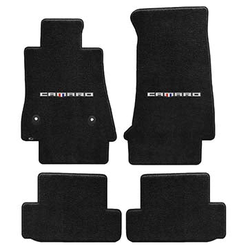 2016-2017 Chevy Camaro "w/ Word Camaro" Ultimat Front and Back Seat Floor Mats (Ebony) by Lloyd Mats