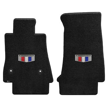2016-2017 Chevy Camaro "Camaro Shield Logo" Ultimat FRONT Seat Floor Mats (Ebony) by Lloyd Mats