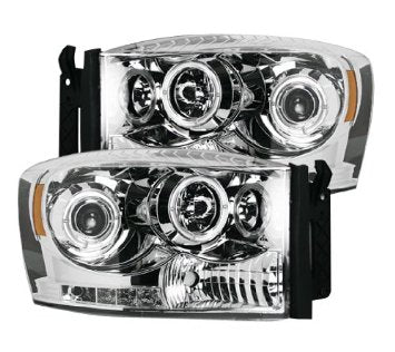 RECON Projector Headlights 2006-2008 Dodge Ram 1500 2006-2009 Ram 2500/3500 Clear/Chrome