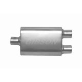 4" x 9" x 13" Oval Superflow Stainless Muffler (2.25" In 2.25" Dual Out) by Gibson Performance